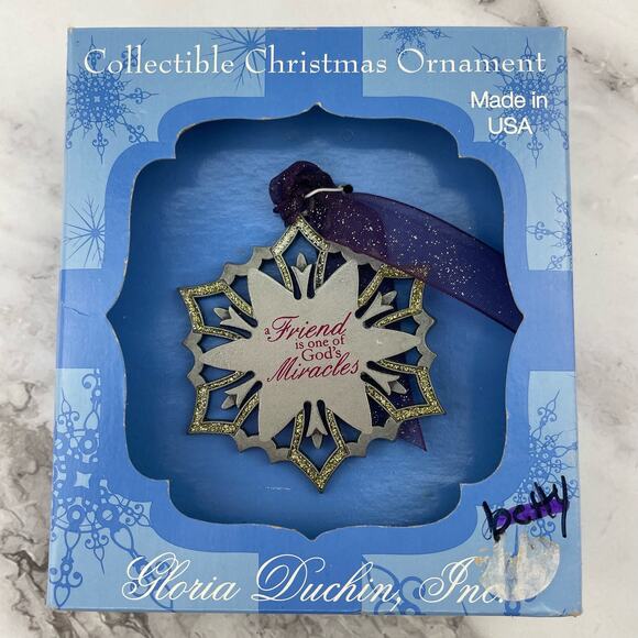 Gloria Duchin Christmas Ornament A Freind is one of God's Miracles Holiday Decor - Picture 1 of 11